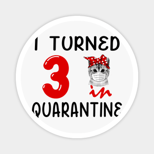 I Turned 3 In Quarantine Funny Cat Facemask Magnet